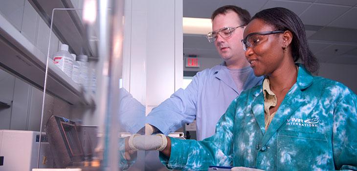 Man and woman in lab