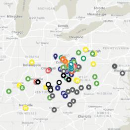 CoArts began with a map connecting the many grassroots, governmental, and multifunctional organizations in the Ohio Valley region