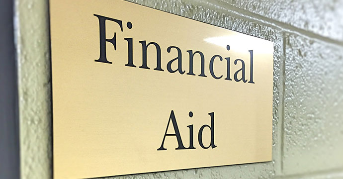 Financial aid sign