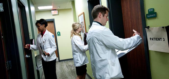 students in hallway