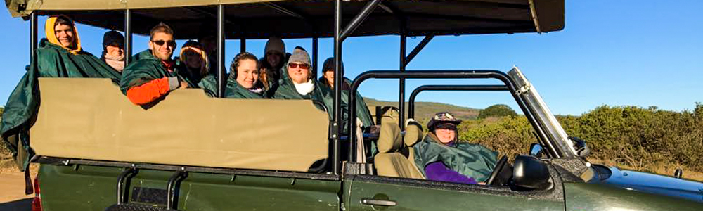 OHIO students in safari jeep