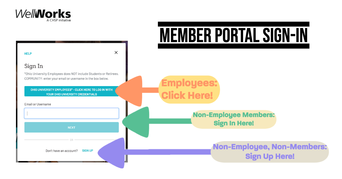 Instructions for how to sign on to the WellWorks portal