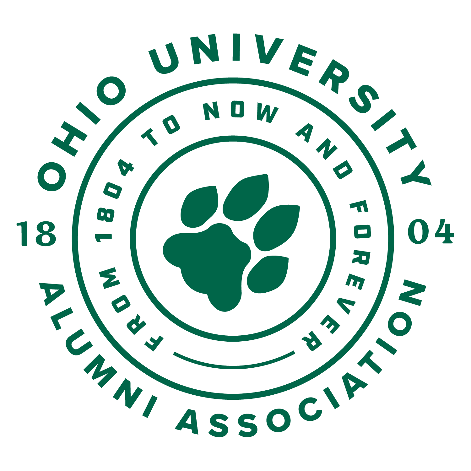 OUAA circle logo with paw print.
