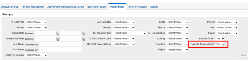 OBI Dashboard E-Verify prompt