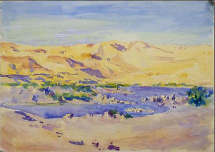 view of riverbend in desert landscape