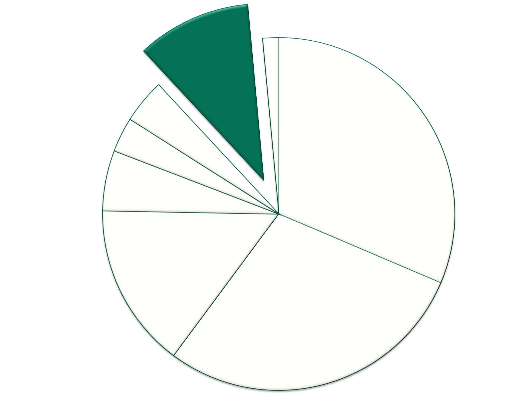 Pie Graph depicting 10.47%