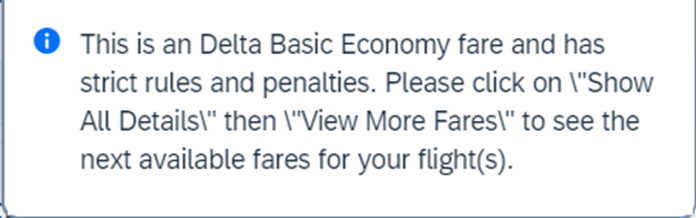 Basic Economy Fare