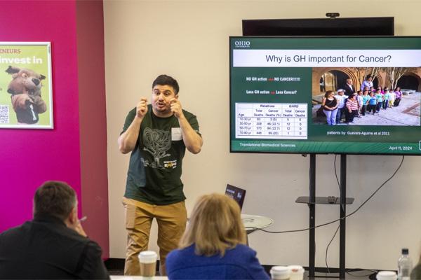 Student gives a presentation in front of their peers