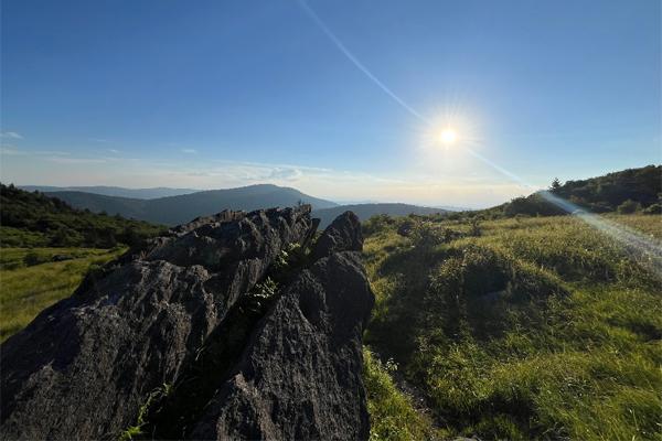 An outcrop of rock in the wilderness