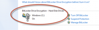 bitlocker main screen, with a lock