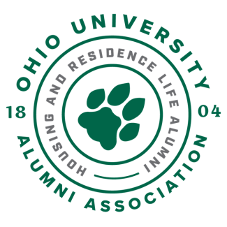 Circle Ohio University Alumni Association logo.