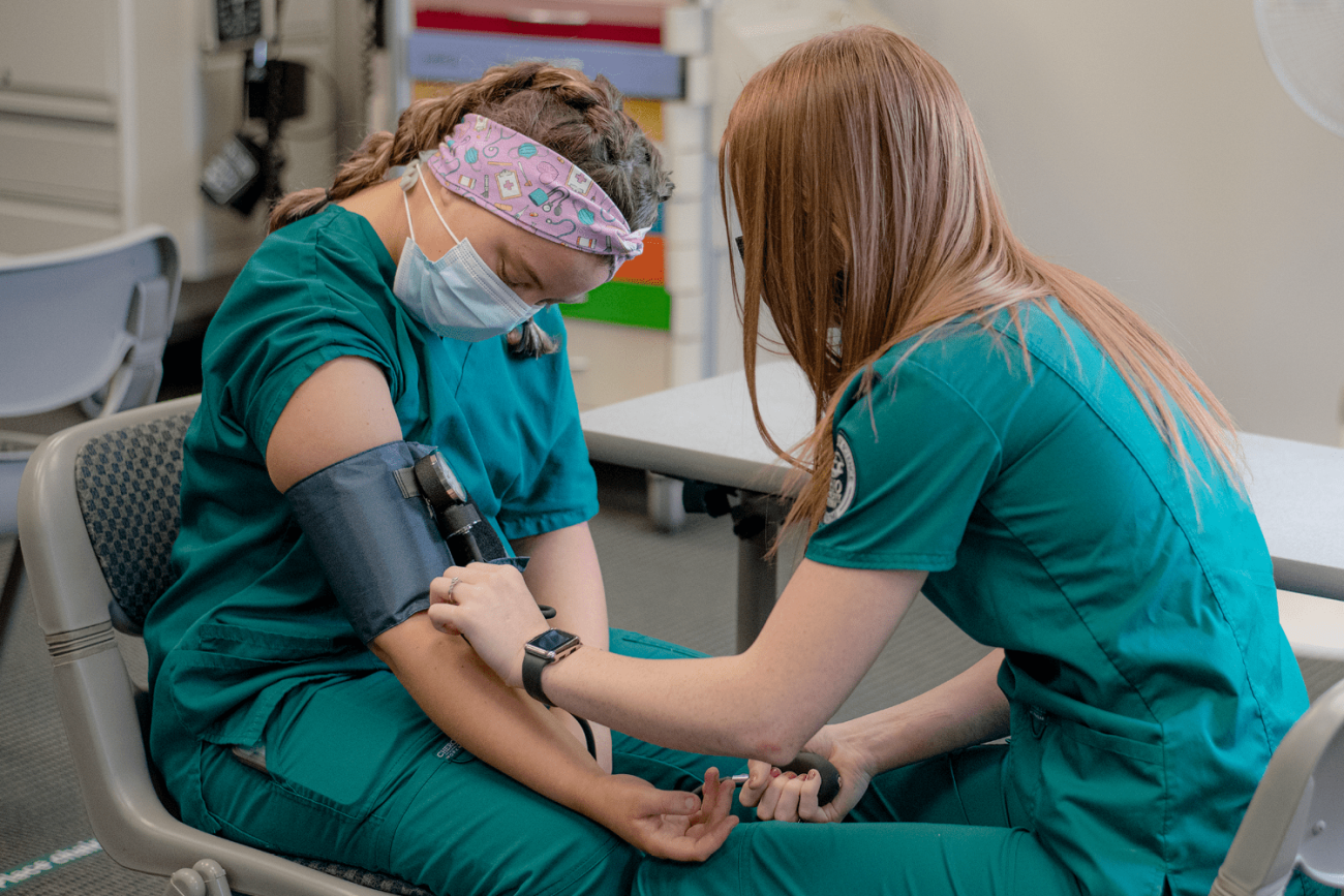 Pictured are nursing students inside the classroom at Ohio University Southern. 