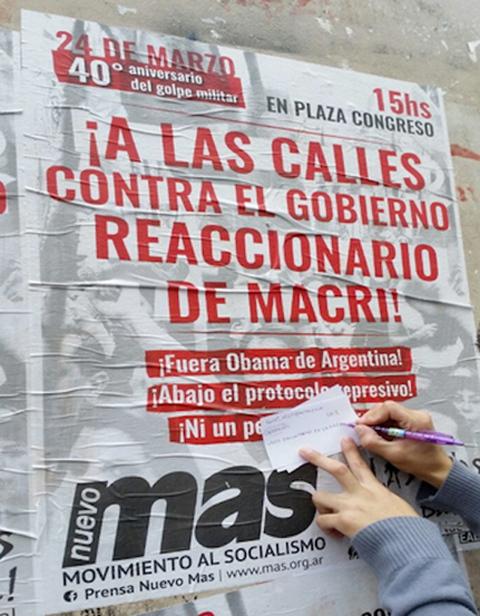 A poster visible on the Ciencias Sociales campus of the University of Buenos Aires.