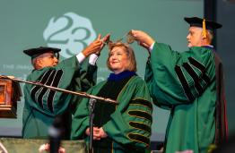 President Lori Stewart Gonzalez receives the seal of office