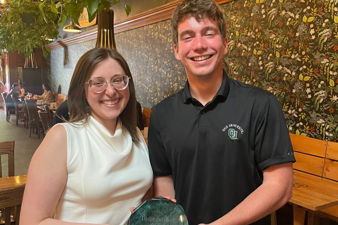 Amanda Browning pictured with student Brady Floyd