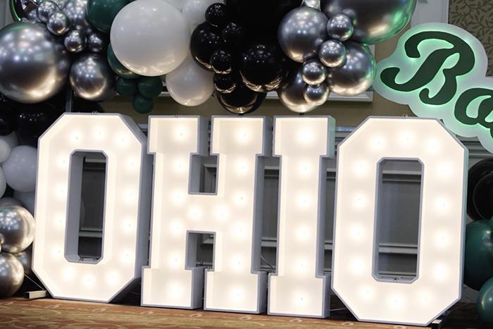 Brightly lit OHIO sign at Leadership Development Conference event