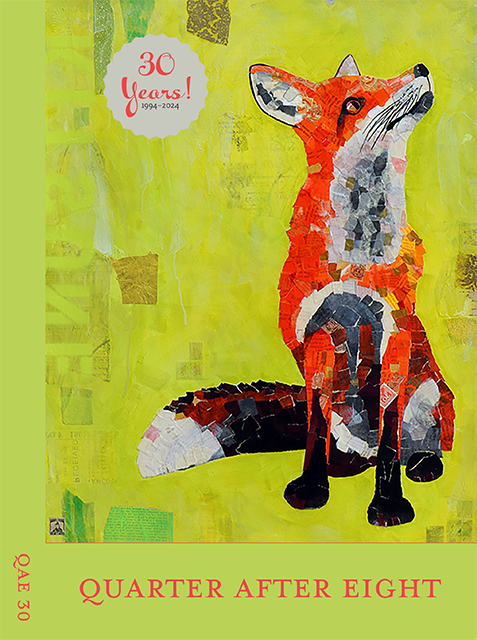 quarter after eight volume 30 front cover. image of a fox and green background