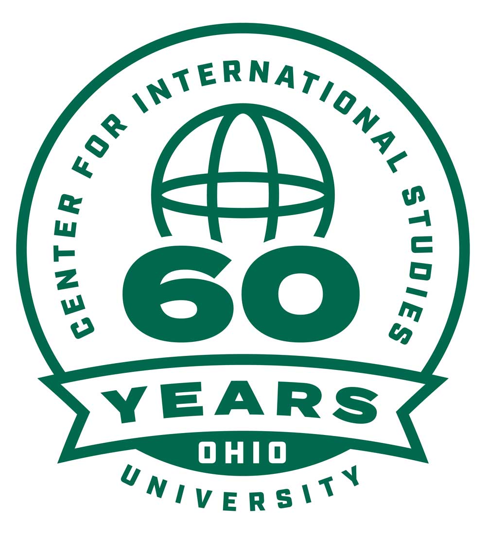 Center for International Studies 60th anniversary, with outline of globe