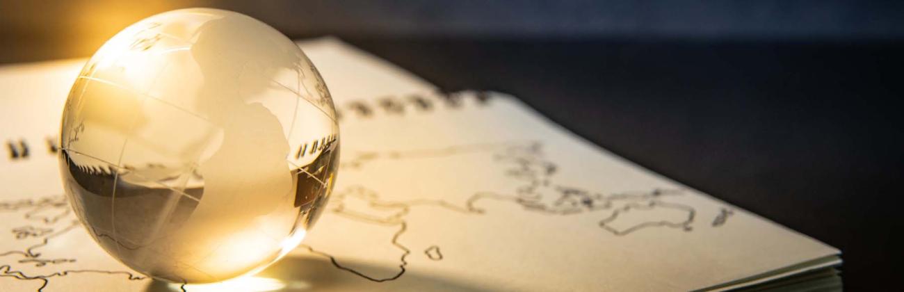 illuminated and transparent globe shed light on the world 