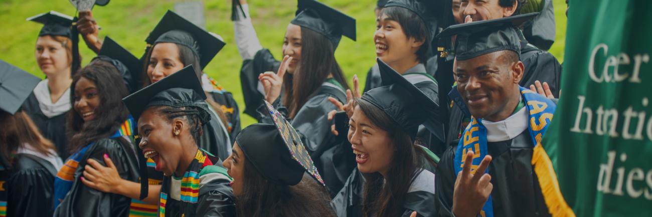 Center for International Studies graduates celebrating at commencement