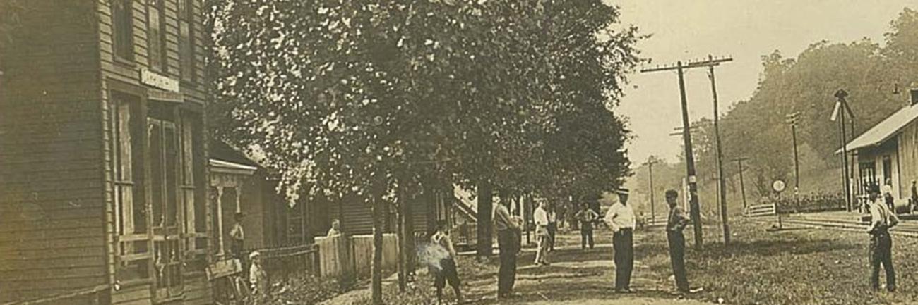 A sepia-toned photo of Carbon Hill, Ohio