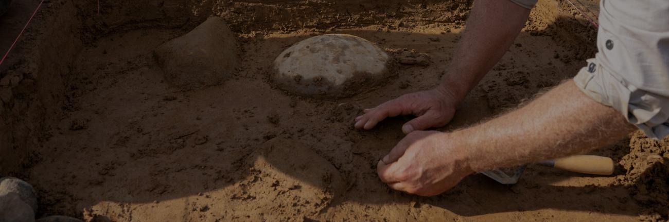 Professor Cory Crawford at work on a dig