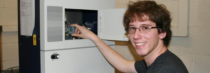 Undergraduate summer intern Ben Hirt worked in Dr. Arthur Smith’s lab where he learned how to use solid works for designing different magnetic holders for the 3D printer.