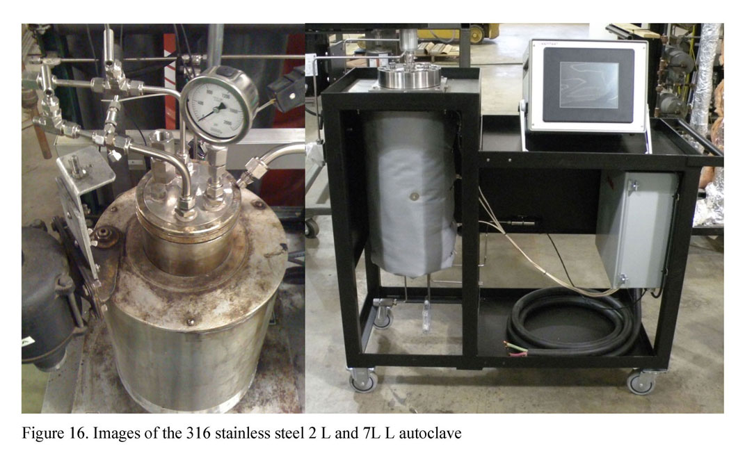Images of the 316 stainless steel 2 L and 7L L autoclave