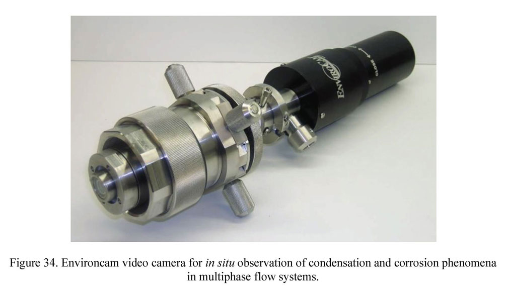 Environcam video camera for in situ observation of condensation and corrosion phenomena in multiphase flow systems
