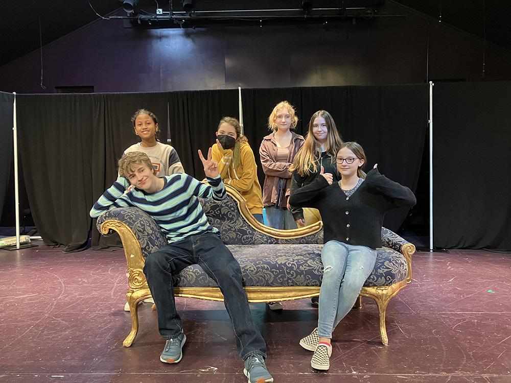 School Aged Theater people posing on couch