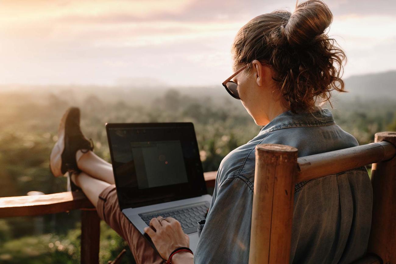 OHIO Online student working outdoors