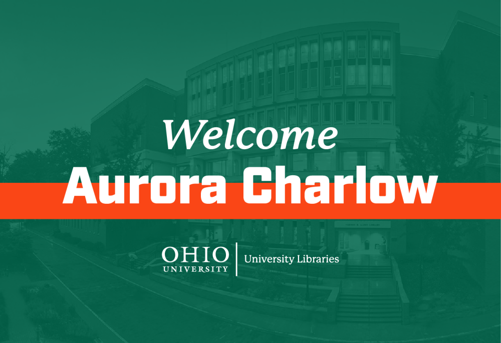 White text reading "Welcome Aurora Charlow" over a green background.