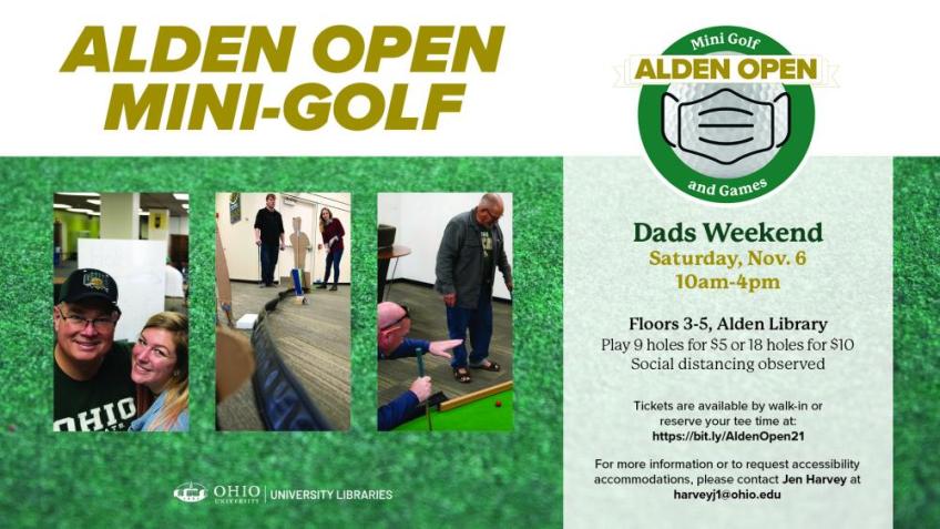 Alden Open Mini Golf and Games informational graphic