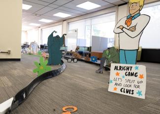 Picture of the Scooby Doo themed hole at the Alden Open Mini Golf event