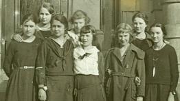 Vintage photograph of a group of young women