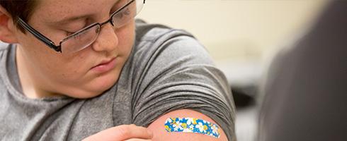 Person finished receiving immunization shot