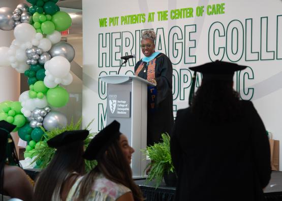 HCOM's Kelly Davidson speaks at Inclusion Graduation Ceremony
