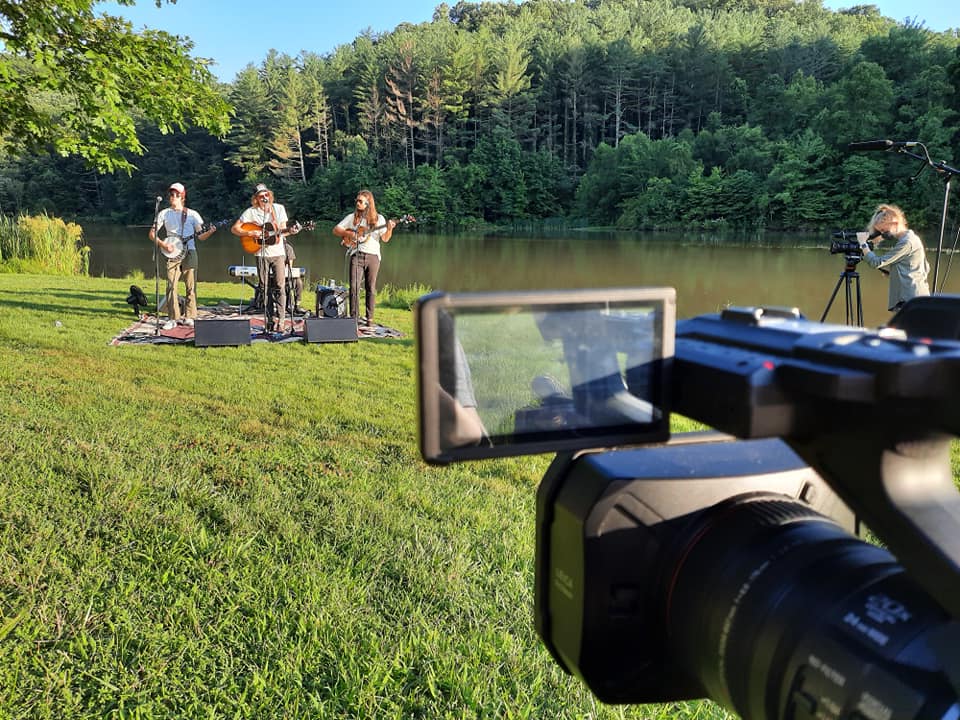 Camera records a band's performance