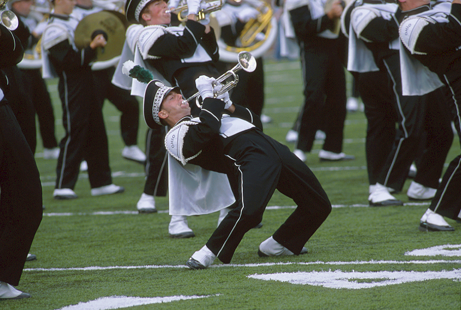 The Marching 110 performing at Homecoming 2002
