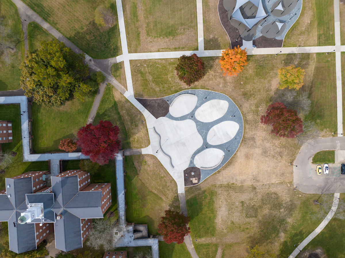 areal view of pawprint park