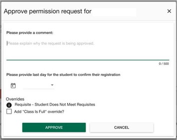 Image of approved permission request