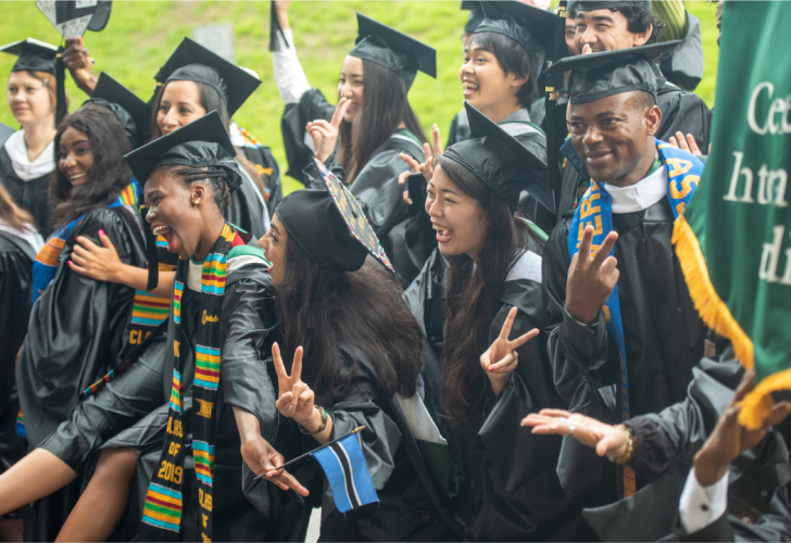 A group of international students