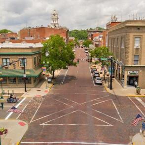 aerial photo of the intersection of court street and union