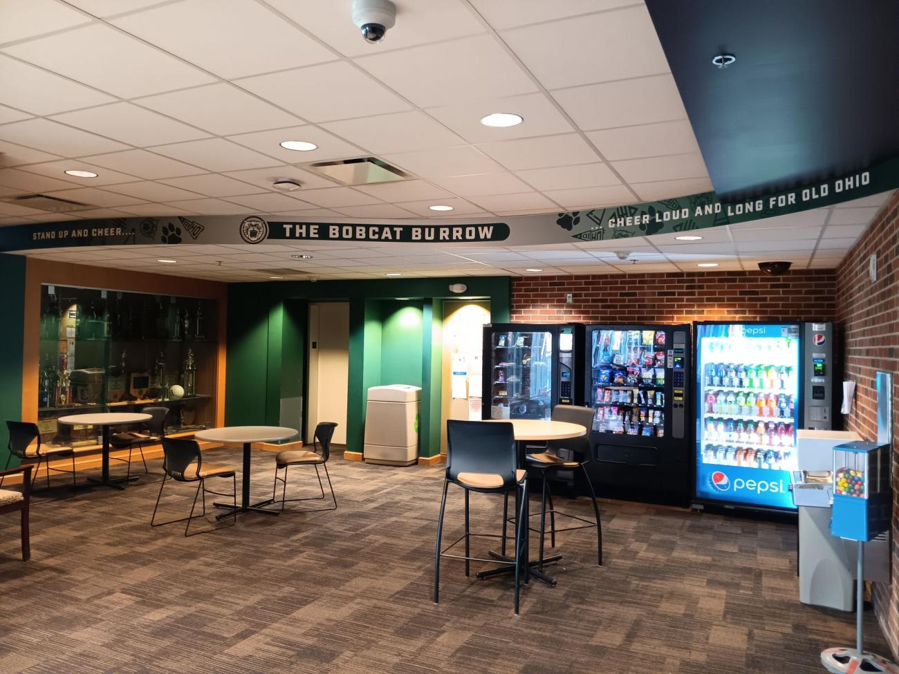 Bobcat Burrow Vending Machines and Student Study Area