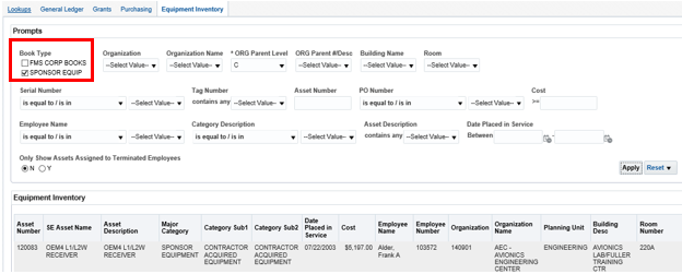 Equipment Inventory Dashboard