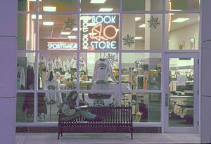 Display window of Zanesville campus bookstore