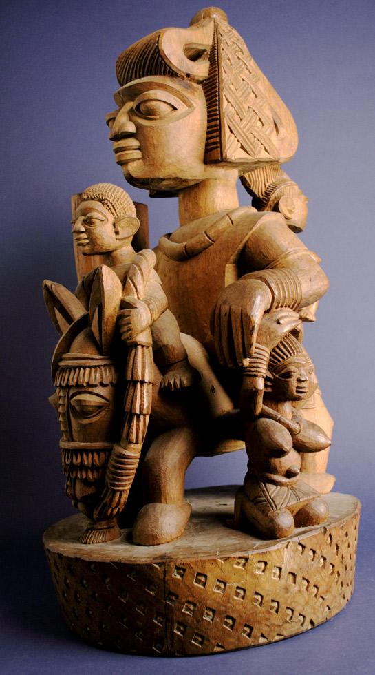 Large Figure, c.1950,  Fakeye Lamidi,  Yoruba, Nigeria,  wood,  31 x 16 x 16in ( 78.7 x 40.6 x 40.6cm),  68.062.B5.