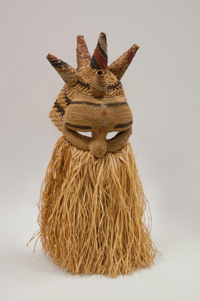 Netted mask,  20th c.,  Salampasu, Democratic Republic of Congo,  plant fiber,  23 x 8 x 10.5in ( 58.4 x 20.3 x 26.7cm),  84.018.B6.