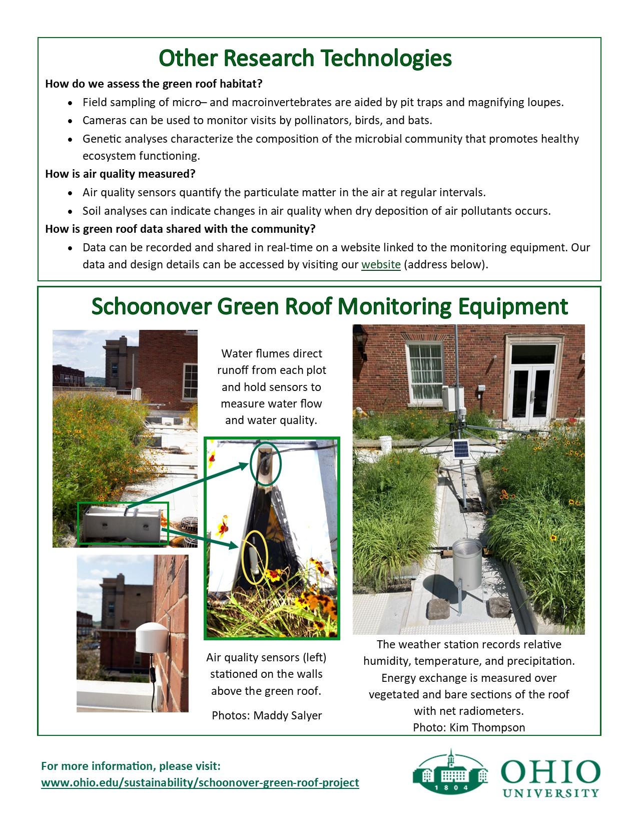 An informational flyer on technology used on green roofs page 2