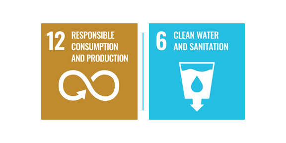 SDG icons 6 and 12